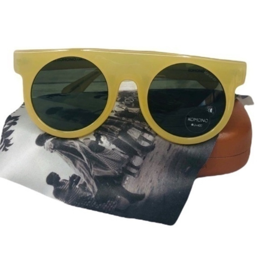 KOMONO sunglasses NEW Hippolyte shield Yellow Round - Picture 4 of 10